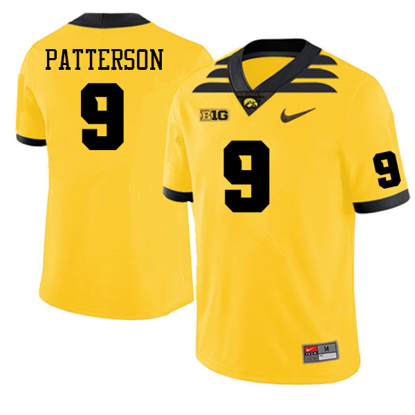 Men #9 Jaziun Patterson Iowa Hawkeyes College Football Alternate Jerseys Sale-Gold